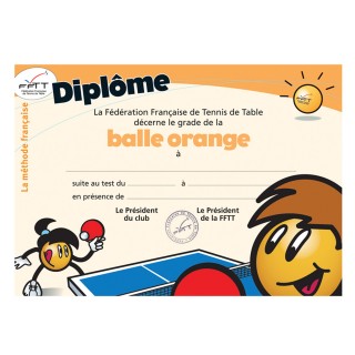 Diplôme méthode française - balle orange