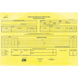 Feuilles de match 2 joueurs