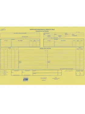 Feuilles de match 4 joueurs - 14 parties