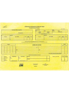 Feuilles de match 2 joueurs