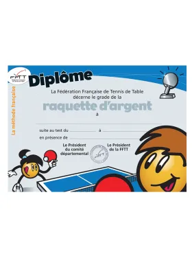 Diplôme méthode française - raquette d'argent