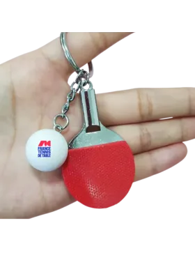 Porte-clés raquette et balle France Tennis de Table