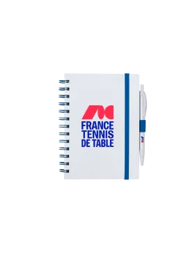 Carnet France Tennis de Table blanc et bleu