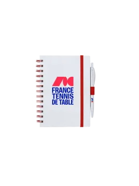 Carnet France Tennis de Table blanc et rouge