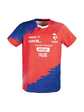 Maillot Officiel FRANCE Rouge - Bleu Tibhar - Équipe de France FFTT 2025/2026